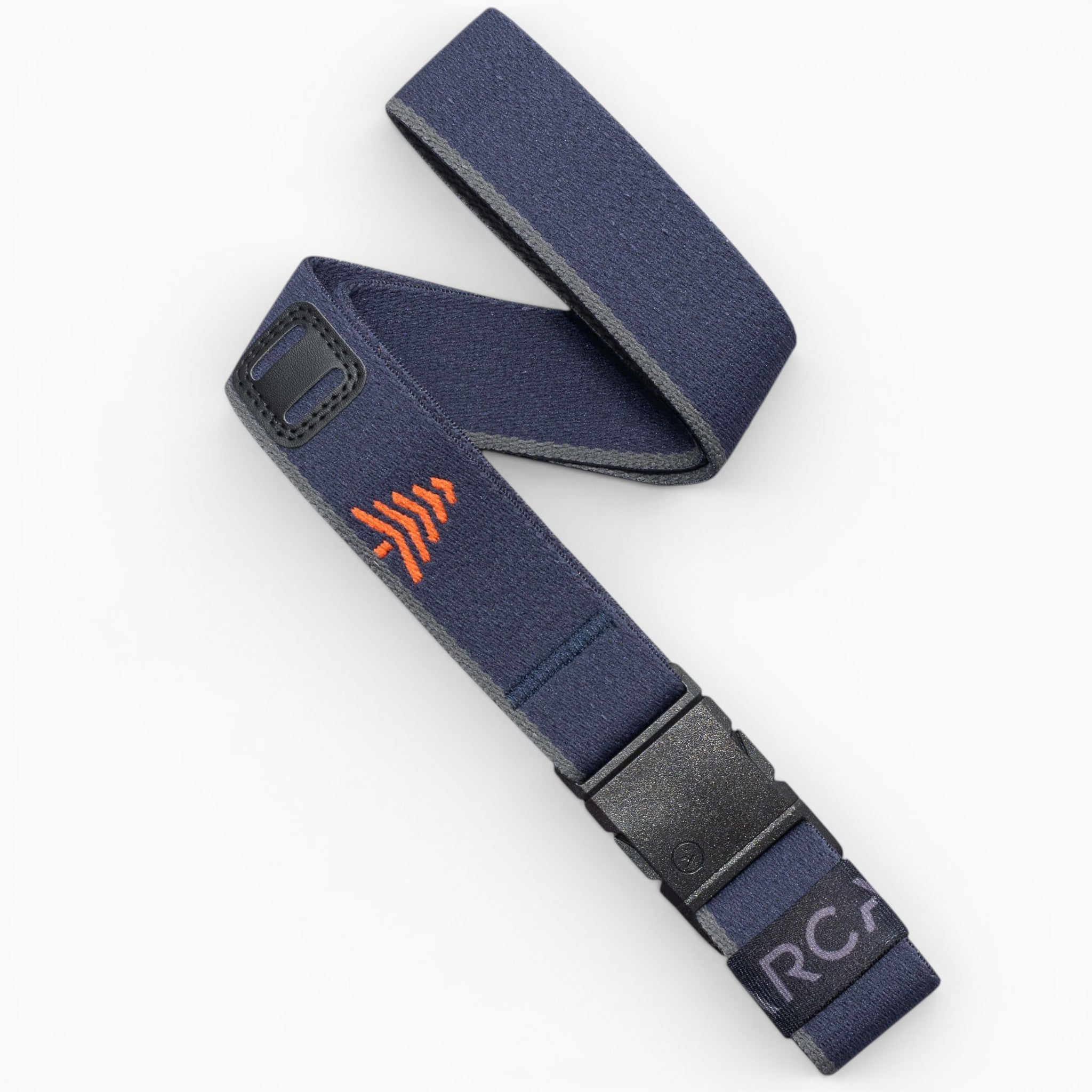 Arcade Blackwood Youth Belt in Navy/Flame — full belt with buckle